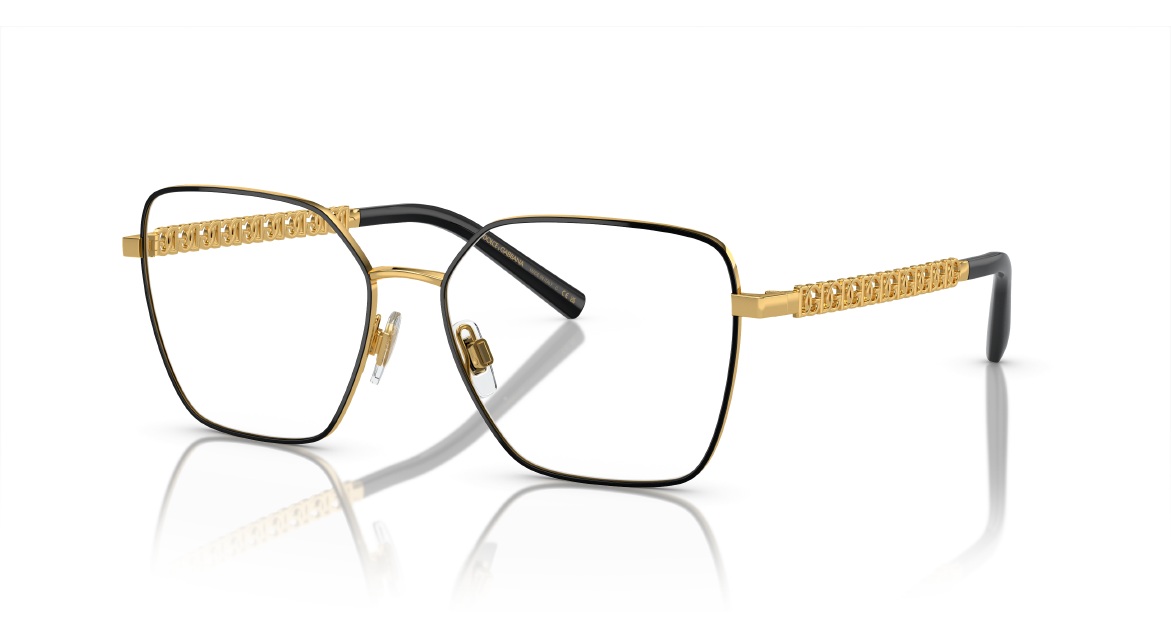 Damskie_Oprawki_DOLCE&GABBANA_czarne_ze_złotymi_plecieniami_na bokach